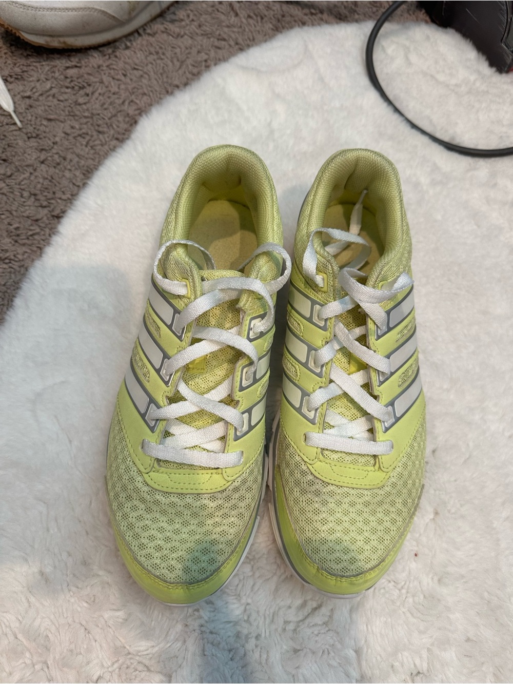 adidas Men’s Neon Yellow White Running Sneakers